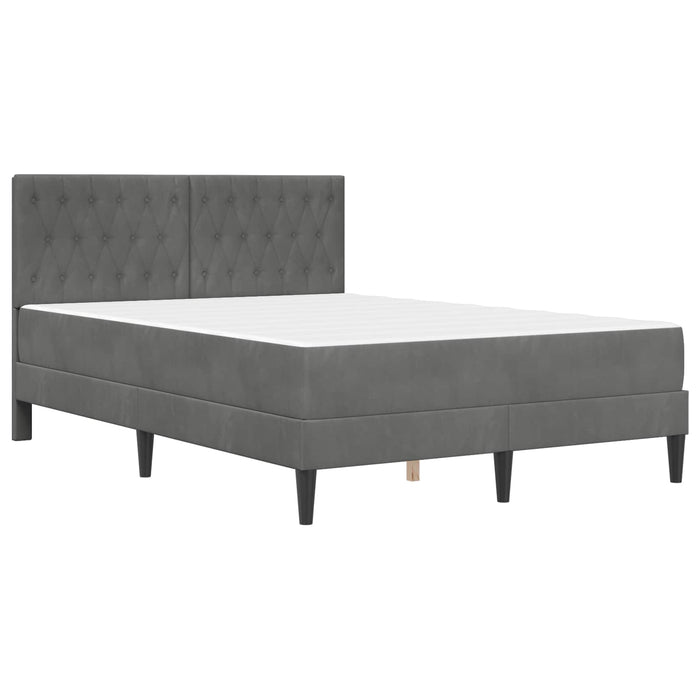 Cadru de pat cu saltea Gri închis 140 x 200 cm Catifea - WALTI WALTI