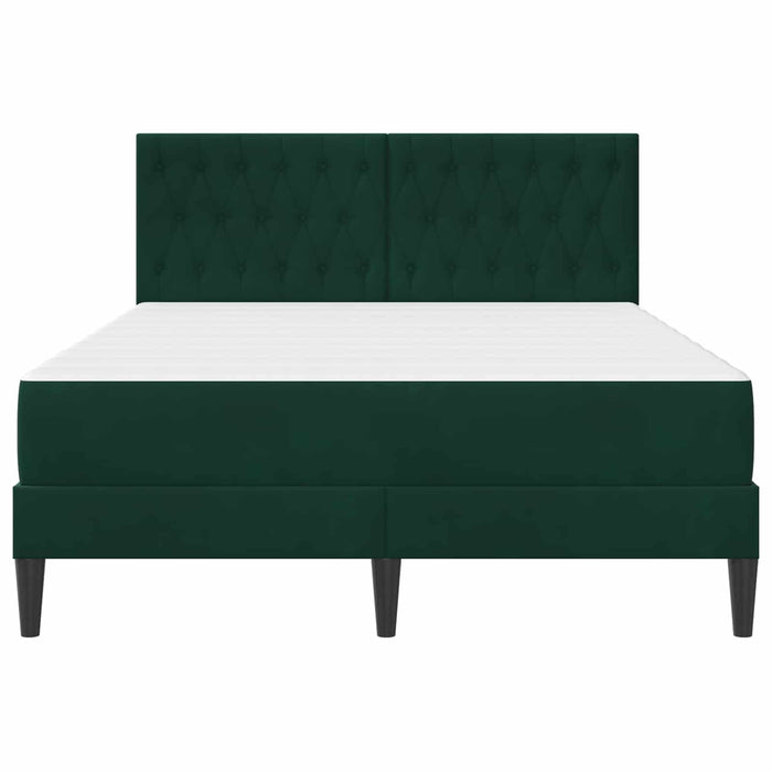 Cadru de pat cu saltea Verde închis 140 x 200 cm Catifea - WALTI WALTI