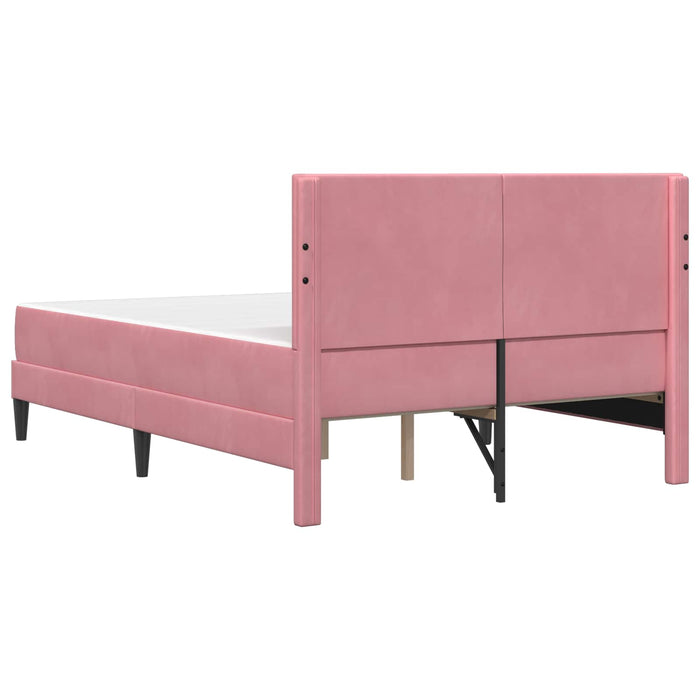 Cadru de pat cu saltea cu headboard Roz 140 x 200 cm Catifea - WALTI WALTI