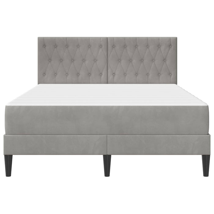 Cadru de pat cu saltea Gri deschis 160 x 200 cm Catifea - WALTI WALTI