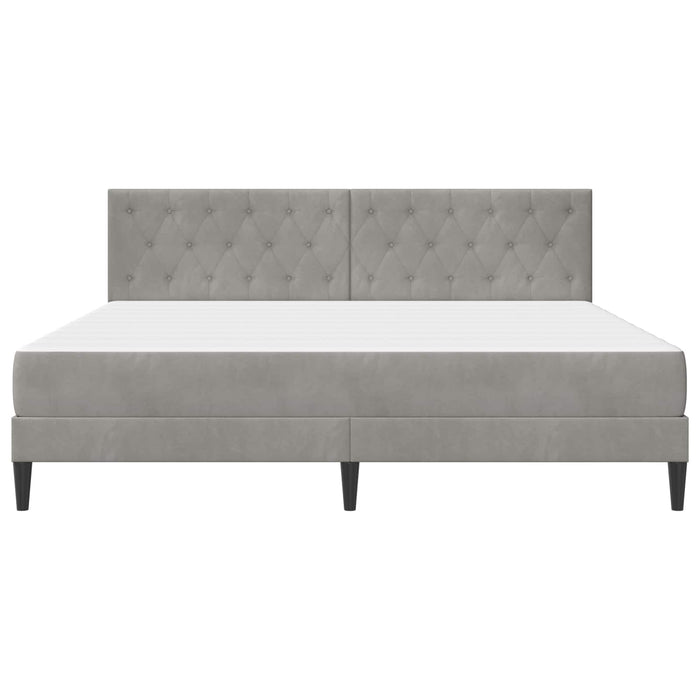 Cadru de pat cu saltea Gri deschis 180 x 200 cm Catifea - WALTI WALTI
