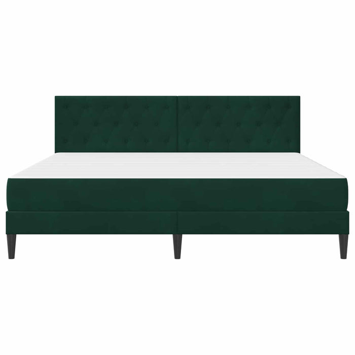 Cadru de pat cu saltea Verde închis 180 x 200 cm Catifea - WALTI WALTI