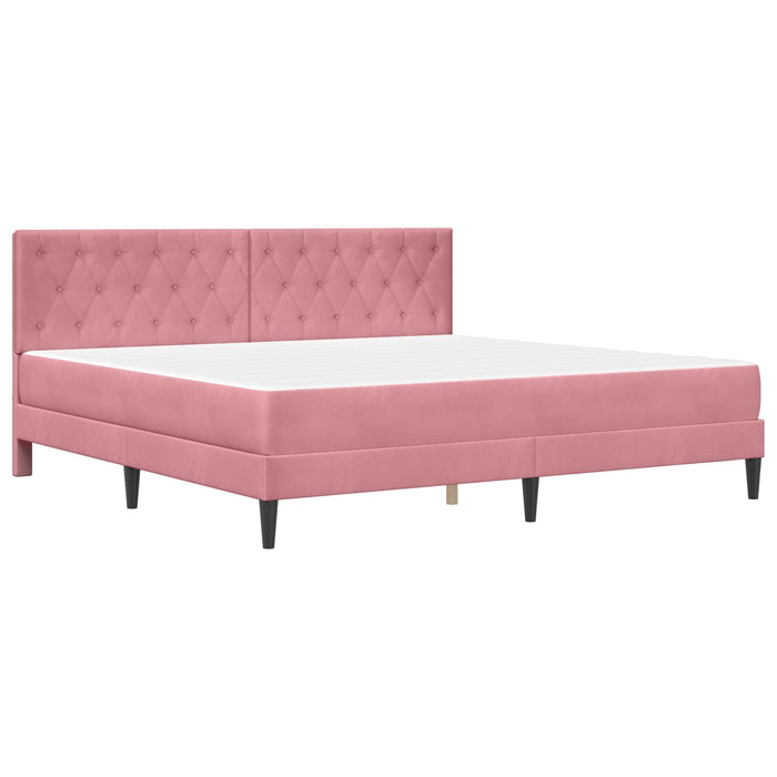 Cadru de pat cu saltea cu headboard Roz 180 x 200 cm Catifea - WALTI WALTI