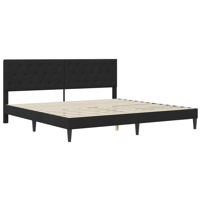 Cadru de pat cu saltea cu headboard Negru 180 x 200 cm Catifea - WALTI WALTI