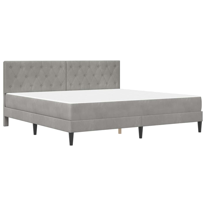 Cadru de pat cu saltea Gri deschis 200 x 200 cm Catifea - WALTI WALTI