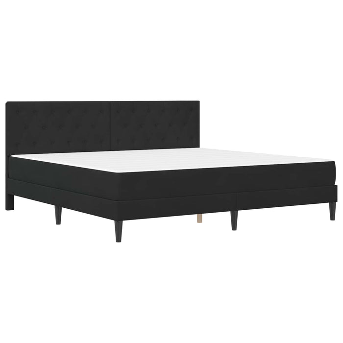 Cadru de pat cu saltea cu headboard Negru 200 x 200 cm Catifea - WALTI WALTI