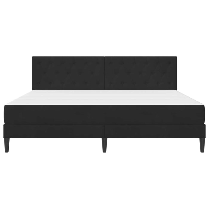 Cadru de pat cu saltea cu headboard Negru 200 x 200 cm Catifea - WALTI WALTI
