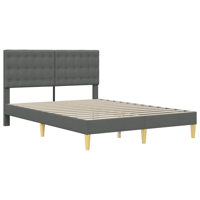 Cadru de pat cu saltea Gri închis 120 x 190 cm țesătură - WALTI WALTI