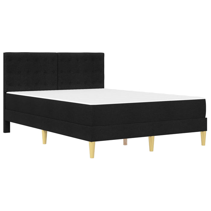 Cadru de pat cu saltea cu headboard Negru 140 x 200 cm țesătură WALTI