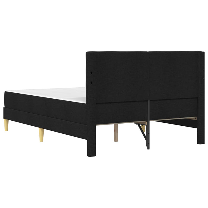 Cadru de pat cu saltea cu headboard Negru 140 x 200 cm țesătură WALTI