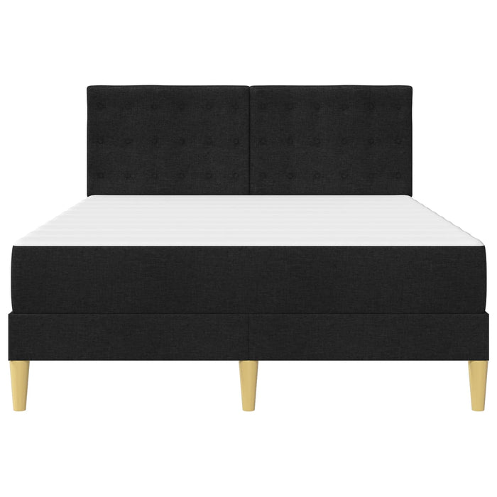 Cadru de pat cu saltea cu headboard Negru 140 x 200 cm țesătură WALTI