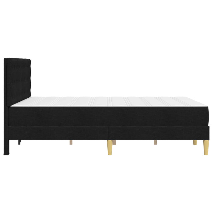 Cadru de pat cu saltea cu headboard Negru 140 x 200 cm țesătură WALTI