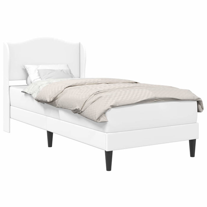 Cadru de pat cu headboard Alb 90 x 190 cm Piele artificială - WALTI WALTI