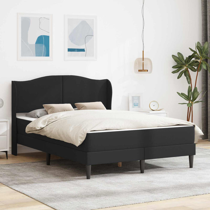 Cadru de pat cu headboard Negru 120 x 190 cm Piele artificială WALTI