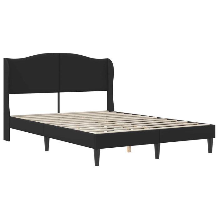 Cadru de pat cu headboard Negru 120 x 190 cm Piele artificială WALTI