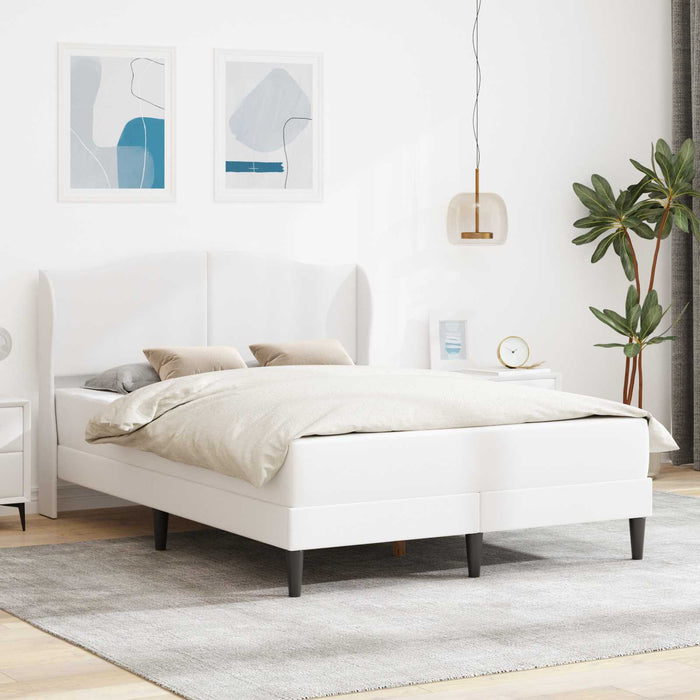 Cadru de pat cu headboard Alb 120 x 200 cm Piele artificială WALTI