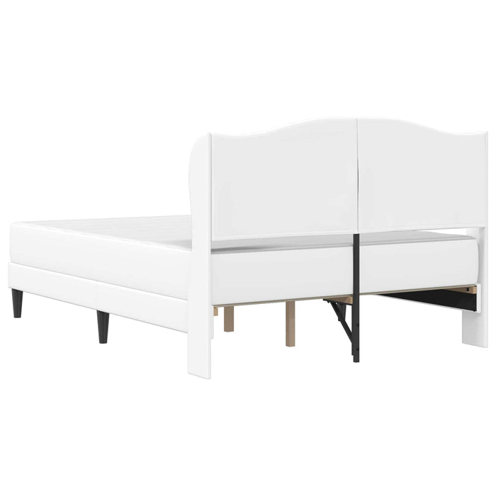 Cadru de pat cu headboard Alb 120 x 200 cm Piele artificială WALTI