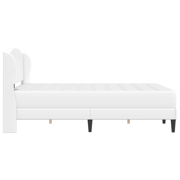 Cadru de pat cu headboard Alb 120 x 200 cm Piele artificială WALTI