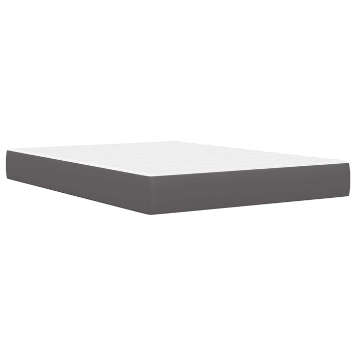 Cadru de pat cu headboard Gri 140 x 190 cm Piele artificială - WALTI WALTI