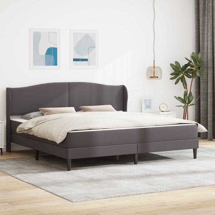 Cadru de pat cu headboard Gri 200 x 200 cm Piele artificială WALTI