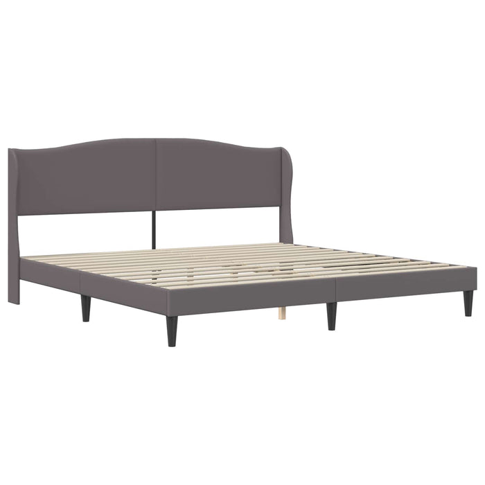 Cadru de pat cu headboard Gri 200 x 200 cm Piele artificială WALTI