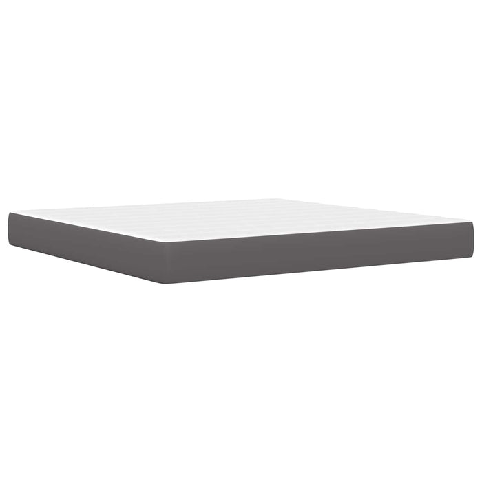 Cadru de pat cu headboard Gri 200 x 200 cm Piele artificială WALTI