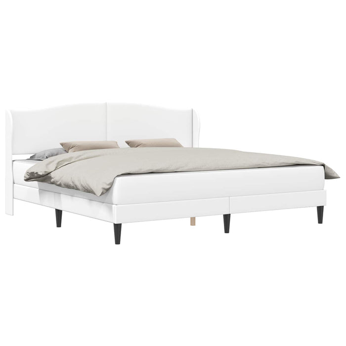 Cadru de pat cu headboard Alb 200 x 200 cm Piele artificială WALTI