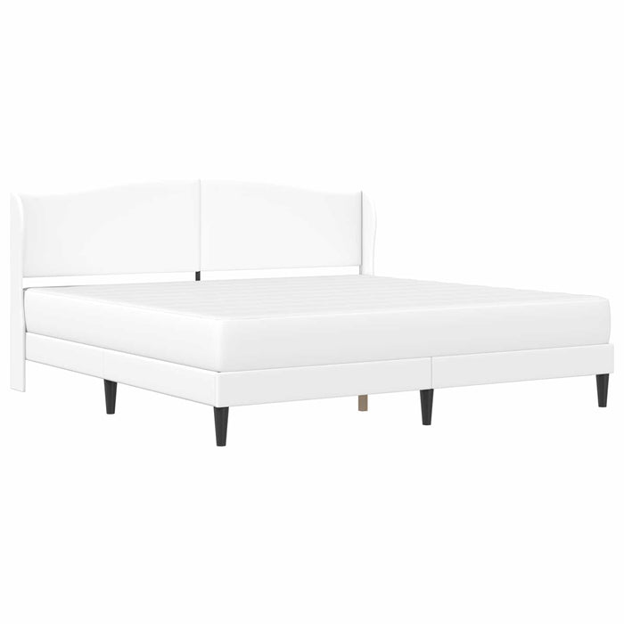 Cadru de pat cu headboard Alb 200 x 200 cm Piele artificială WALTI