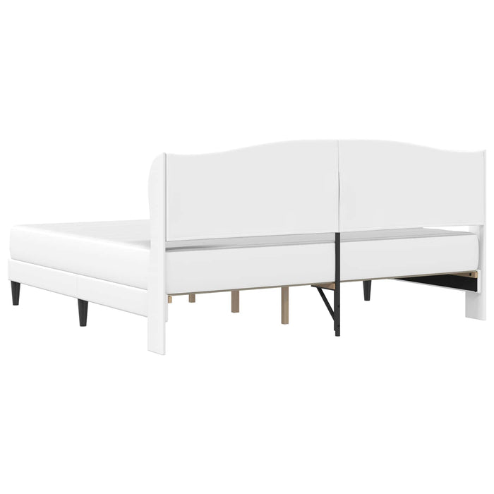 Cadru de pat cu headboard Alb 200 x 200 cm Piele artificială WALTI