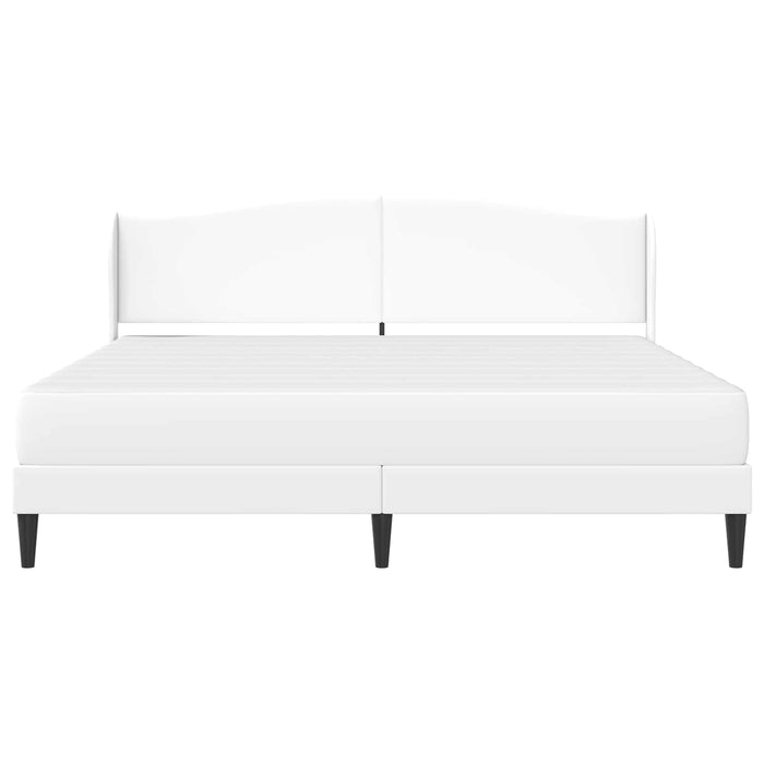 Cadru de pat cu headboard Alb 200 x 200 cm Piele artificială WALTI