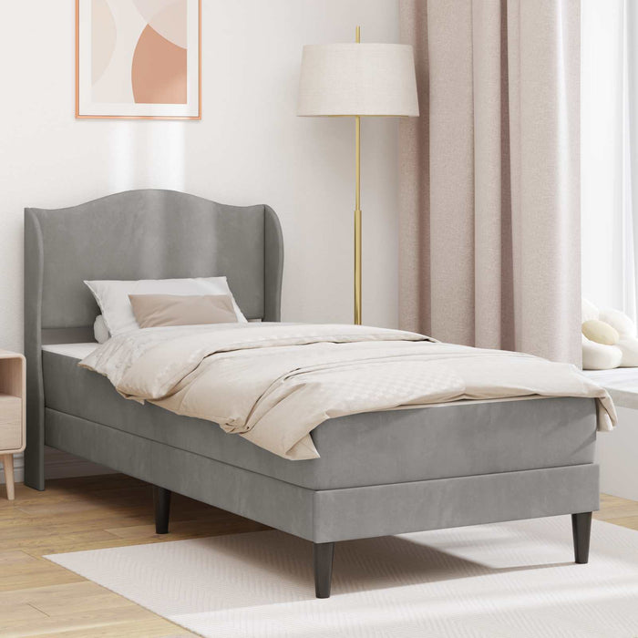 Cadru de pat cu headboard Gri deschis 80 x 200 cm Catifea WALTI