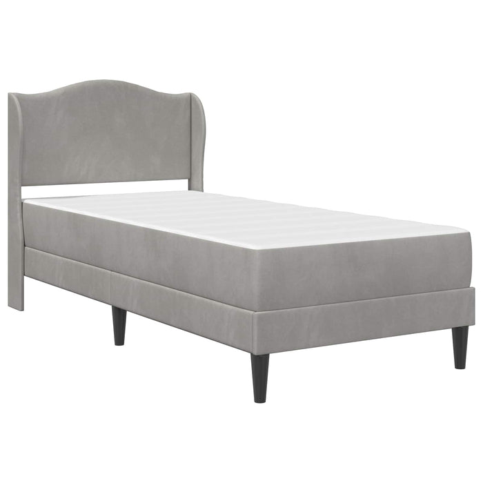Cadru de pat cu headboard Gri deschis 80 x 200 cm Catifea WALTI