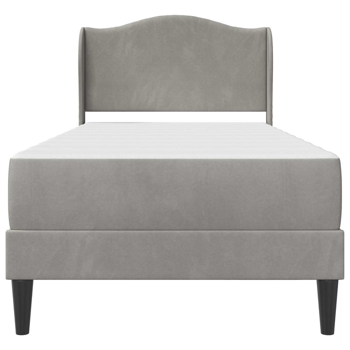 Cadru de pat cu headboard Gri deschis 80 x 200 cm Catifea WALTI