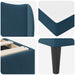 Cadru de pat cu headboard albastru 90 x 190 cm Catifea - WALTI WALTI