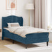 Cadru de pat cu headboard albastru 90 x 190 cm Catifea - WALTI WALTI