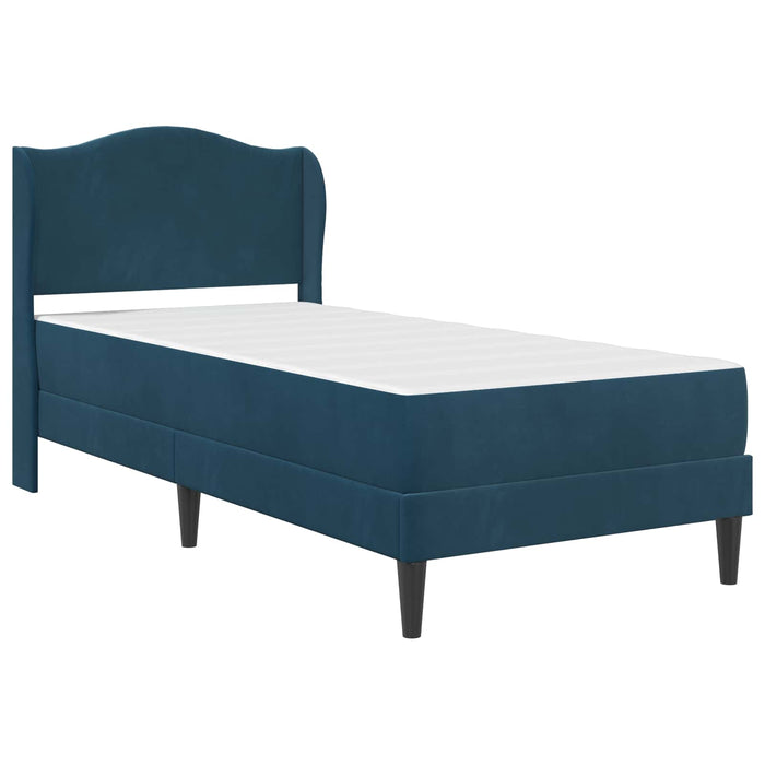 Cadru de pat cu headboard albastru 90 x 190 cm Catifea - WALTI WALTI