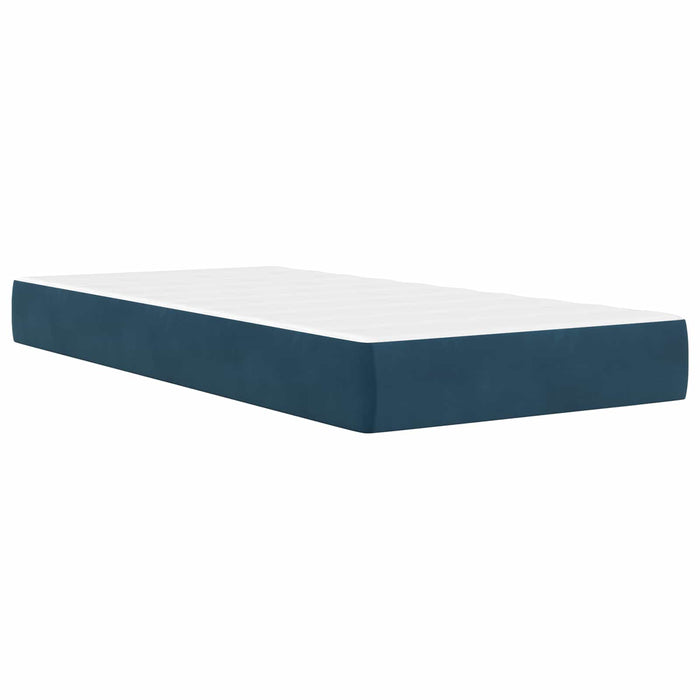 Cadru de pat cu headboard albastru 90 x 190 cm Catifea - WALTI WALTI