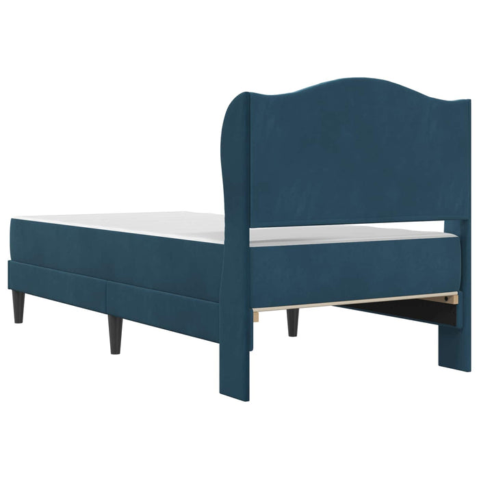 Cadru de pat cu headboard albastru 90 x 190 cm Catifea - WALTI WALTI