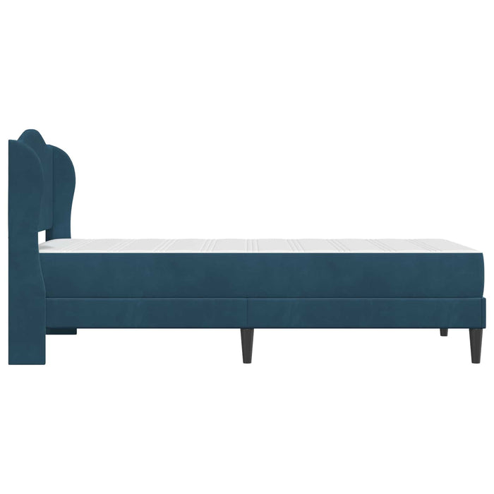 Cadru de pat cu headboard albastru 90 x 190 cm Catifea - WALTI WALTI