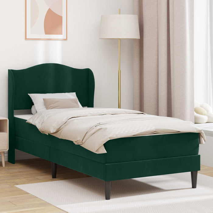 Cadru de pat cu headboard Verde închis 90 x 200 cm Catifea WALTI