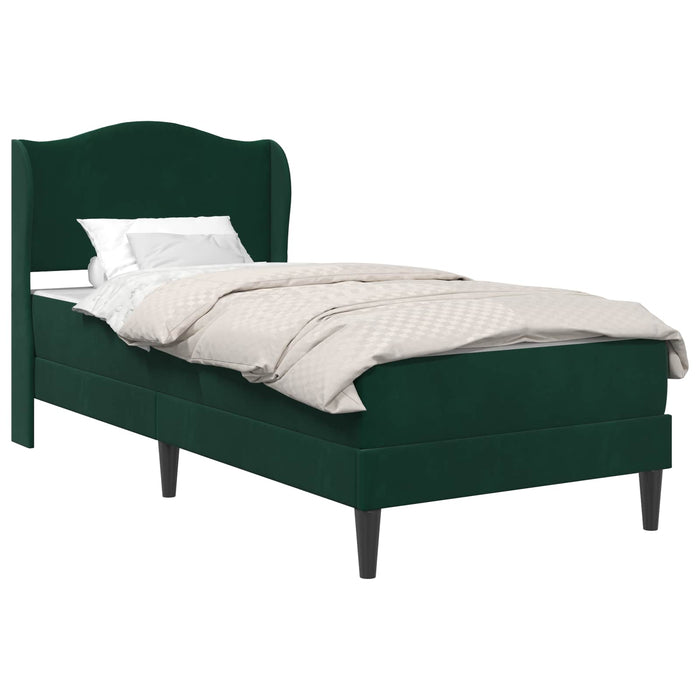 Cadru de pat cu headboard Verde închis 90 x 200 cm Catifea WALTI