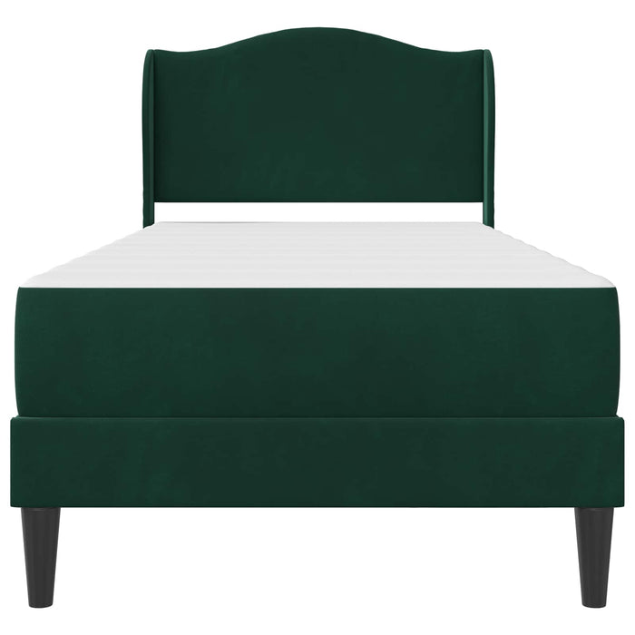 Cadru de pat cu headboard Verde închis 90 x 200 cm Catifea WALTI