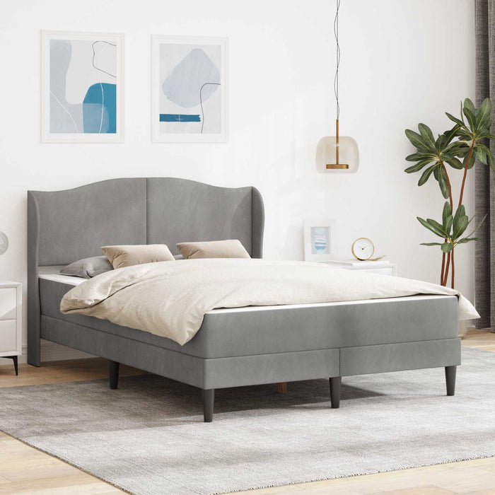 Cadru de pat cu headboard Gri deschis 120 x 200 cm Catifea WALTI
