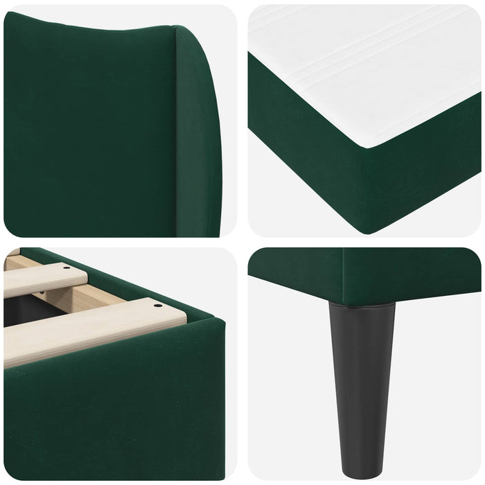 Cadru de pat cu headboard Verde închis 120 x 200 cm Catifea WALTI