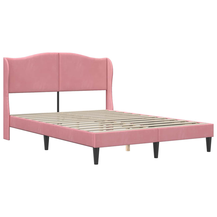 Cadru de pat cu headboard Roz 120 x 200 cm Catifea - WALTI WALTI