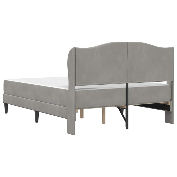 Cadru de pat cu headboard Gri deschis 140 x 190 cm Catifea WALTI