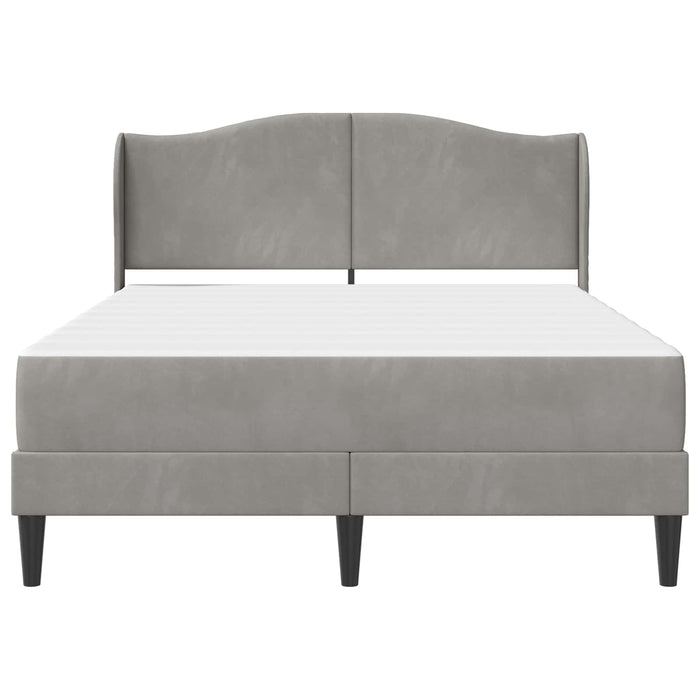 Cadru de pat cu headboard Gri deschis 140 x 190 cm Catifea WALTI