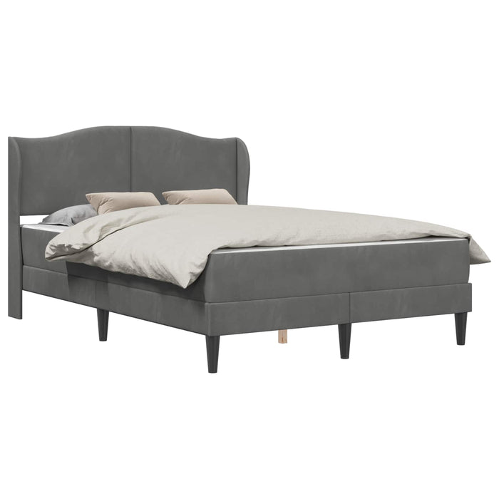 Cadru de pat cu headboard Gri închis 140 x 190 cm Catifea WALTI
