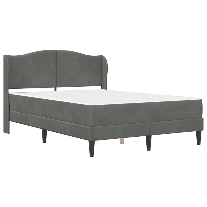 Cadru de pat cu headboard Gri închis 140 x 190 cm Catifea WALTI