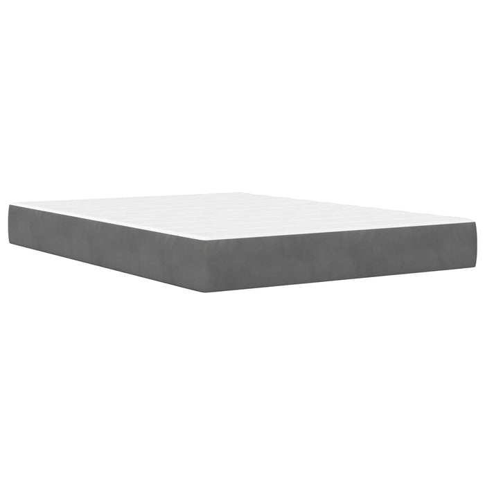 Cadru de pat cu headboard Gri închis 140 x 190 cm Catifea WALTI